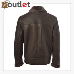 Men Black Shearling Leather Jacket