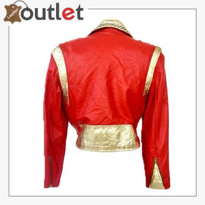 Studded Crystal Embellished Vintage Leather Jacket