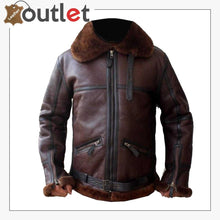 Load image into Gallery viewer, Men Aviator Bomber Leather Jacket
