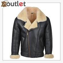Load image into Gallery viewer, Men Black B3 Shearling Leather Jacket
