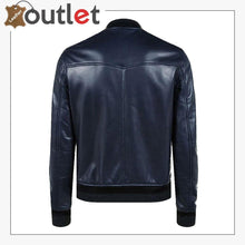 Load image into Gallery viewer, Men Navy Blue Bomber Jacket
