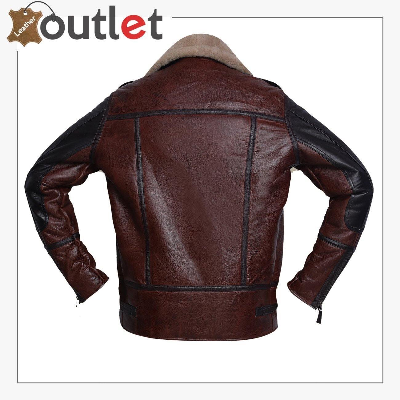 Men Umber Brown Shearling Jacket - Leather Outlet