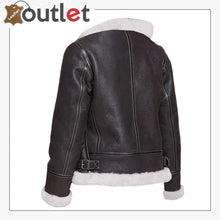 Load image into Gallery viewer, Men Black Shearling Leather Jacket With Hoodie
