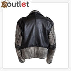 Handmade Mens Black Fashion Punk Style Studded Leather Jacket Biker Jacket