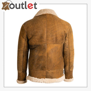 Men Brown B3 Shearling Leather Jacket