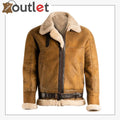 Men Brown B3 Shearling Leather Jacket