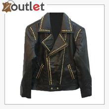 Load image into Gallery viewer, Handmade Mens Black fashion Studded Punk Style Leather Jacket
