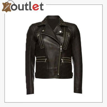 Load image into Gallery viewer, Embellished Leather Studded &amp; Biker Jacket
