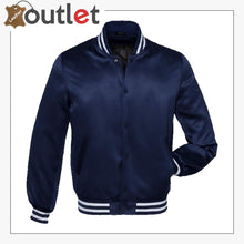 Load image into Gallery viewer, Navy Blue Satin Jacket

