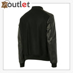 Men Black College Bomber Jacket