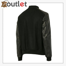 Load image into Gallery viewer, Men Black College Bomber Jacket
