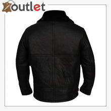 Load image into Gallery viewer, Men Jet Black Shearling Leather Jacket
