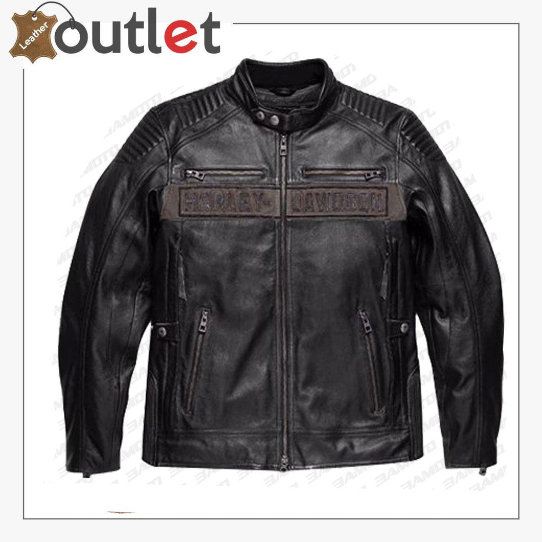 Harley Davidson Men’s Asylum Leather Motorcycle Jacket