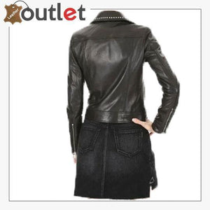 Silver Studded Biker Jacket with Pins