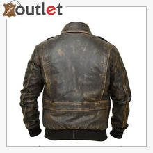 Load image into Gallery viewer, A2 Aviator Distressed Cowhide Leather Bomber Aviator Flight Jacket Leather Outlet

