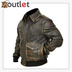 A2 Aviator Distressed Cowhide Leather Bomber Aviator Flight Jacket Leather Outlet