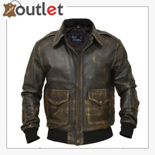 Load image into Gallery viewer, A2 Aviator Distressed Cowhide Leather Bomber Aviator Flight Jacket Leather Outlet
