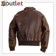 Load image into Gallery viewer, A2 Aviator Brown Bomber Leather Jacket
