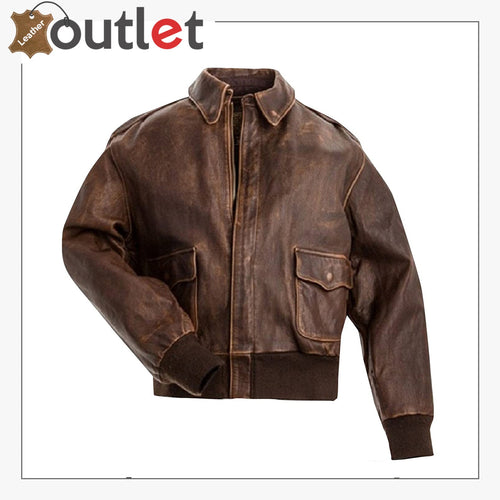 A2 Aviator Brown Bomber Leather Jacket Leather Outlet