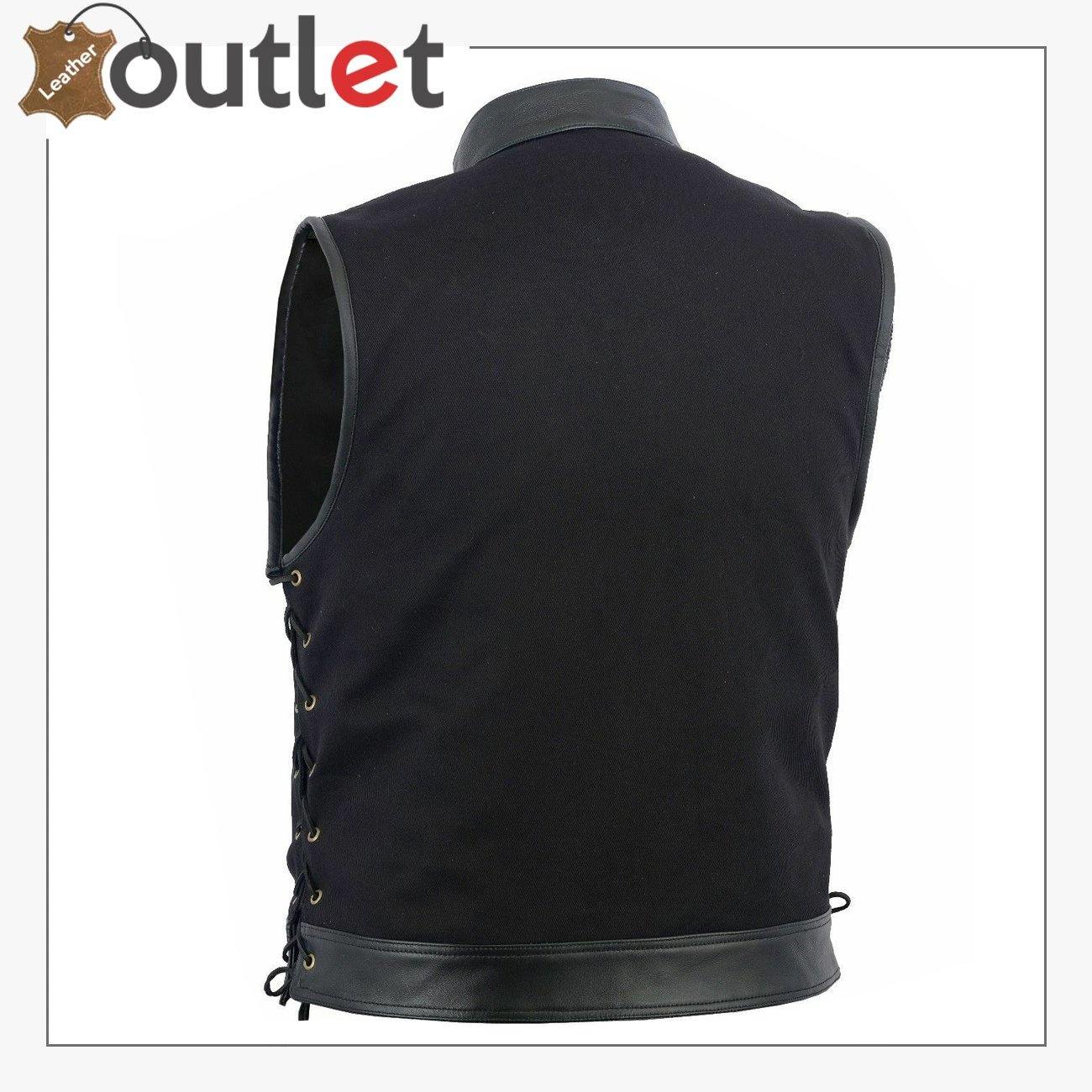 Anarchy Leather MotorBiker Vest For Men