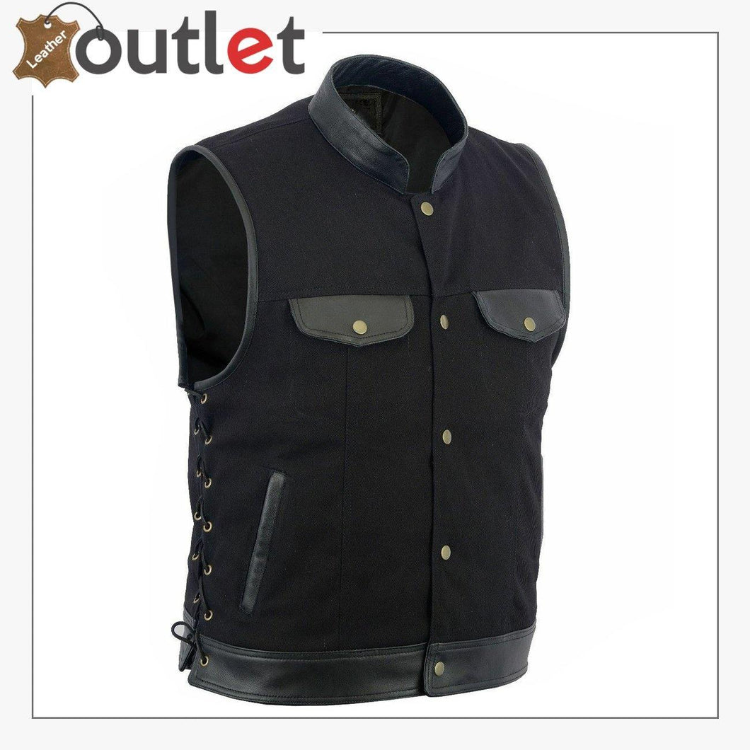 Anarchy Leather MotorBiker Vest For Men