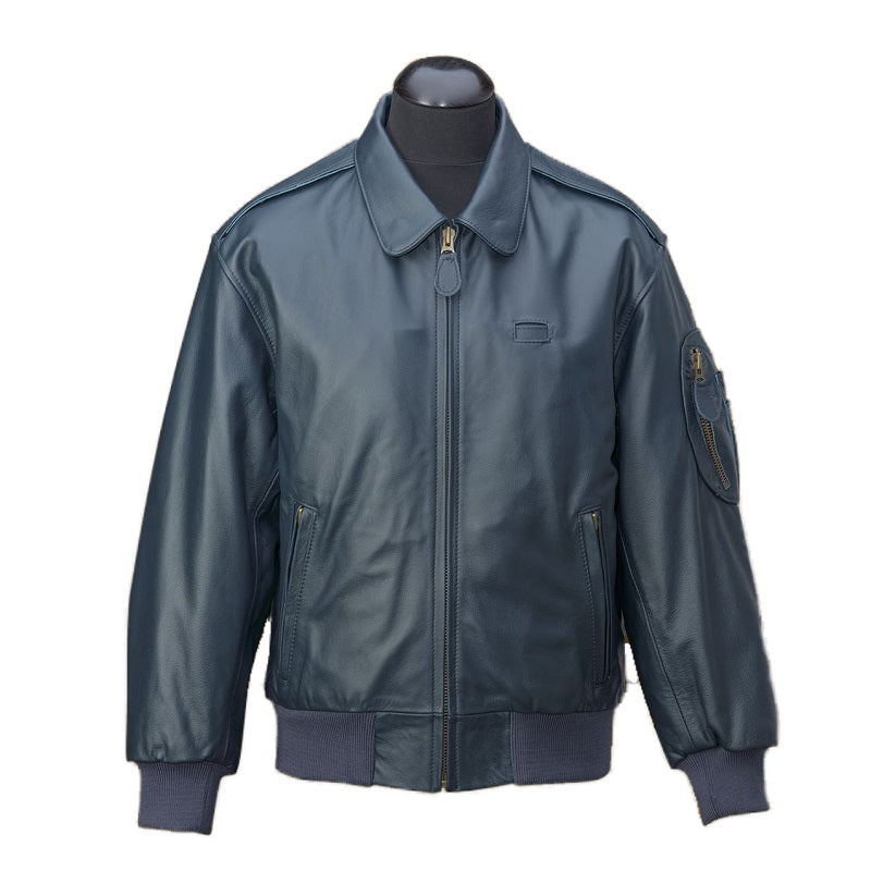 Mens aviation aircrew leather jacket in brown real hide