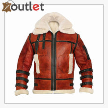 Load image into Gallery viewer, Aviator Sheepskin RAF Mens B3 Bomber Leather Jacket - Leather Outlet
