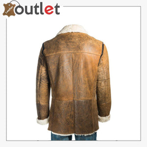 Brown Shearling Leather Men Coat