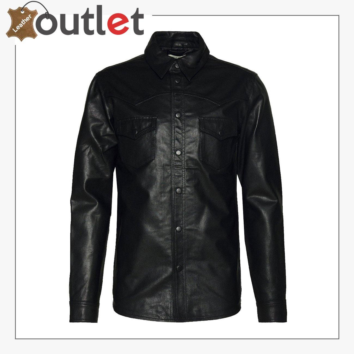 Best selling mens fashion leather jacket in black with straight front zip, front view