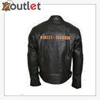 Bill Goldberg Black Harley Davidson Motorcycle Leather Jacket - Leather Outlet