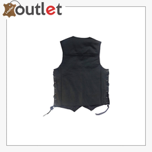 Load image into Gallery viewer, Black Biker Shirt Style Collar Leather vest

