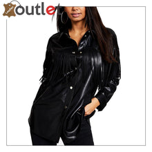 Load image into Gallery viewer, Black Real Quality Womens Leather Shirt
