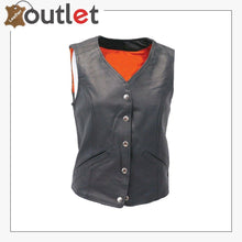 Load image into Gallery viewer, Brand New Womens Ladies Handmade Real Leather Biker Vest
