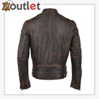Brown Antique 3 Pockets Style Leather Jacket