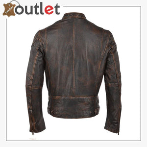 Brown Antique 3 Pockets Style Leather Jacket
