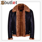 Brown B3 Real Shearling Sheepskin Leather Bomber Flying Jacket