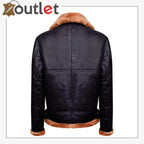 Brown B3 Real Shearling Sheepskin Leather Bomber Flying Jacket