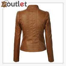 Load image into Gallery viewer, Brown High Light Leather Fashion Jacket

