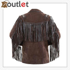 Brown Real Leather Western Jacket For Men