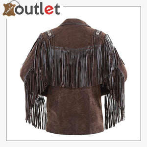 Brown Real Leather Western Jacket For Men
