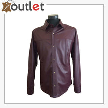 Load image into Gallery viewer, Men&#39;s Custom Size Genuine Lamb Leather Shirt
