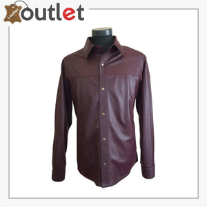 Men's Custom Size Genuine Lamb Leather Shirt