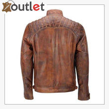 Load image into Gallery viewer, Cafe Racer Distressed Motorcycle Real Leather Jacket - Leather Outlet
