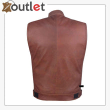 Load image into Gallery viewer, Classic Brown Leather Vest For Men
