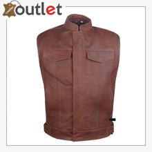 Load image into Gallery viewer, Classic Brown Leather Vest For Men
