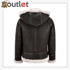Detachable Hood Ladies B3 Bomber Classic WW2 Sheepskin Jacket - Leather Outlet