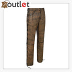 Brown Dirty Motorcycle Men's Biker Leather Trouser