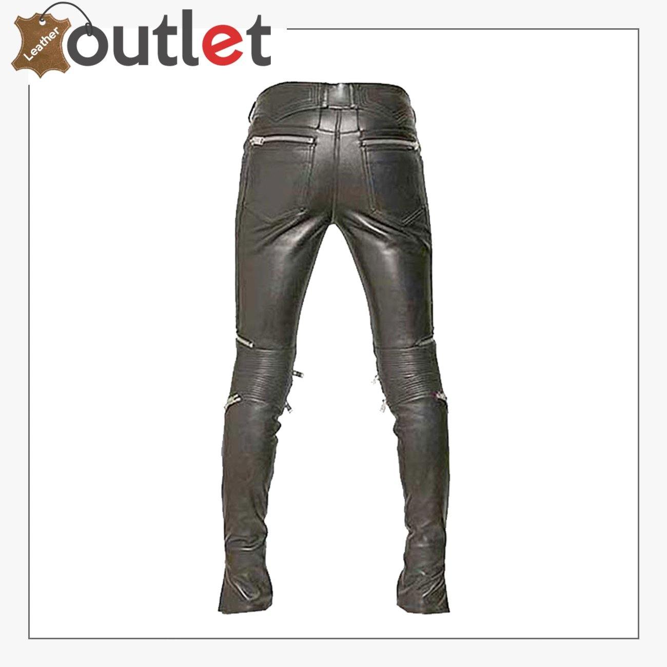 Electric Zipper Mono Leather Pants