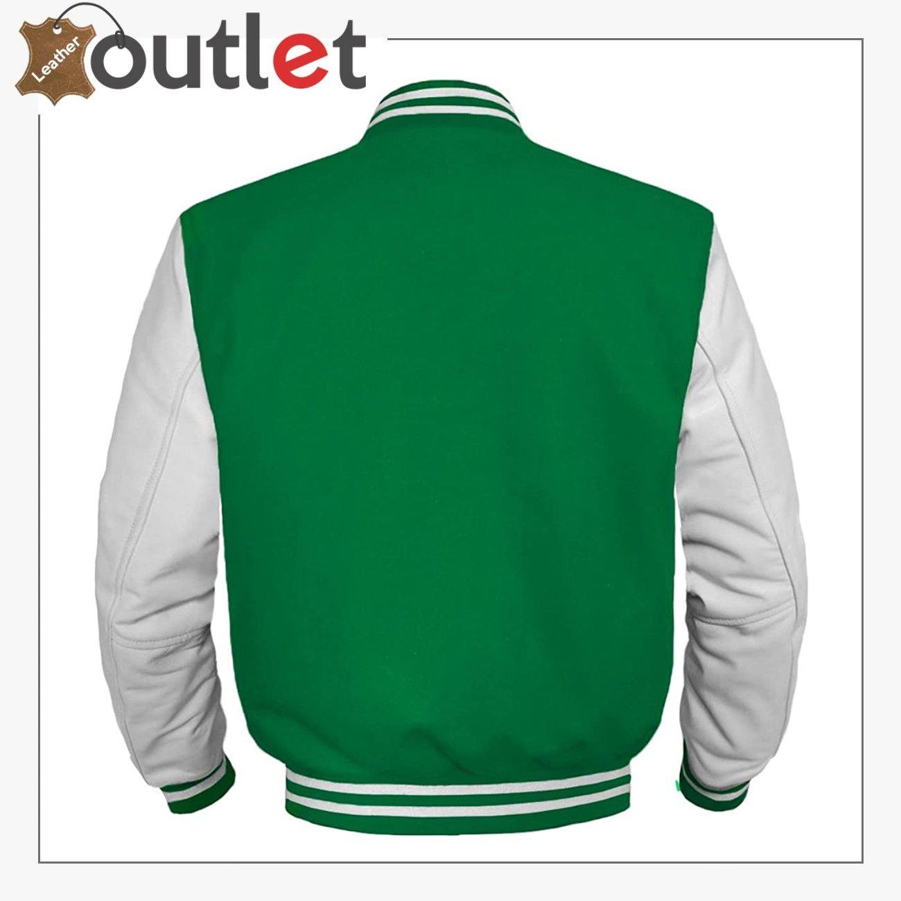 Wool Green and Off White Ready Varsity Jacket - Jackets Masters