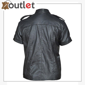 Genuine Leather Sheep Leather Men Gay Police Bluf Shirt - Leather Outlet
